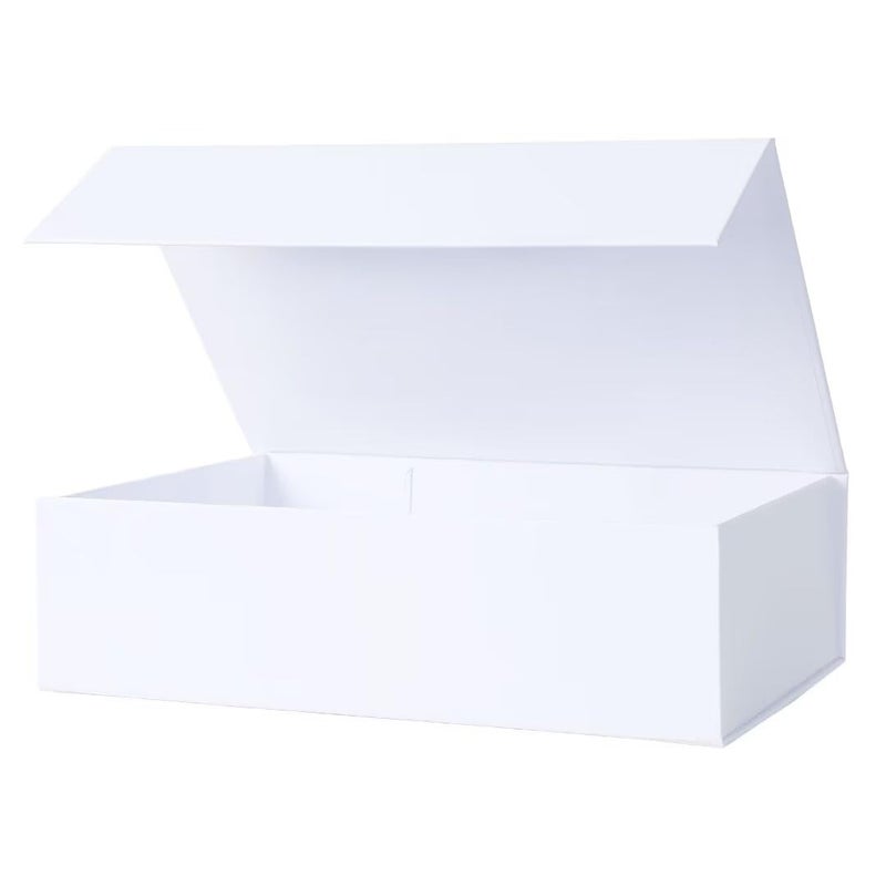Aimyoo White Collapsible Gift Box with Magnetic Closure Lids 10.5x7x3 in  Bridesmaid Groomsman Proposal Boxes  Rectangle Storage Box 1 Pack - Image 1